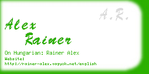 alex rainer business card